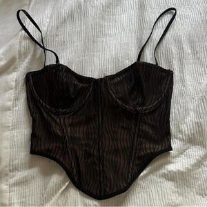 White Fox Boutique Black Sheer Crop Top